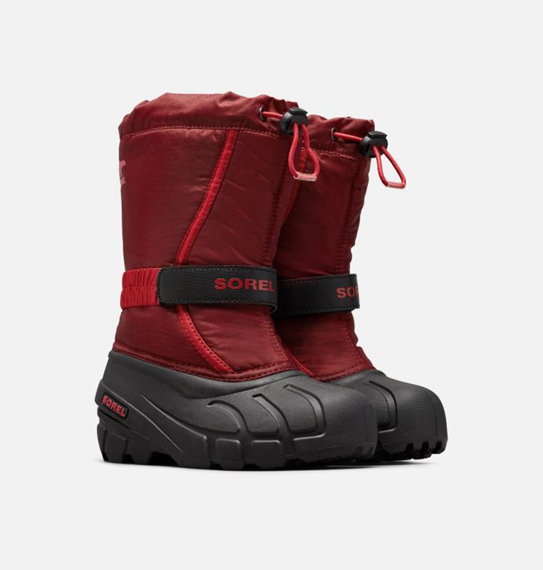 Kids Snow Boots Red/Black - Sorel Childrens Flurry™ - 278504-AYF